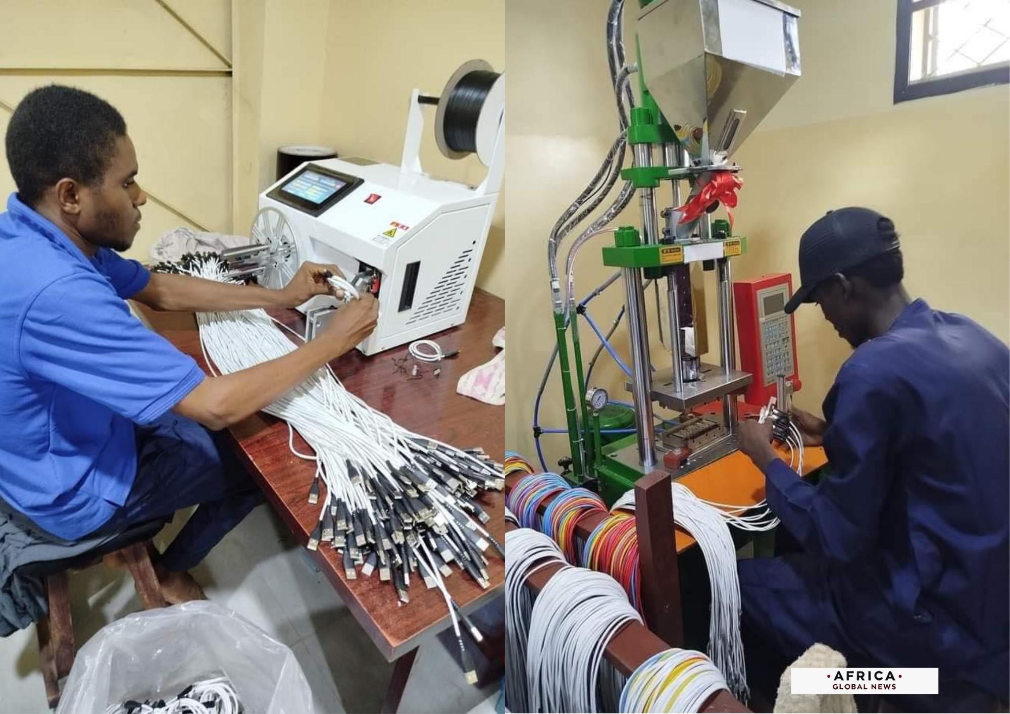 Youth in USB cables made in Nigeria