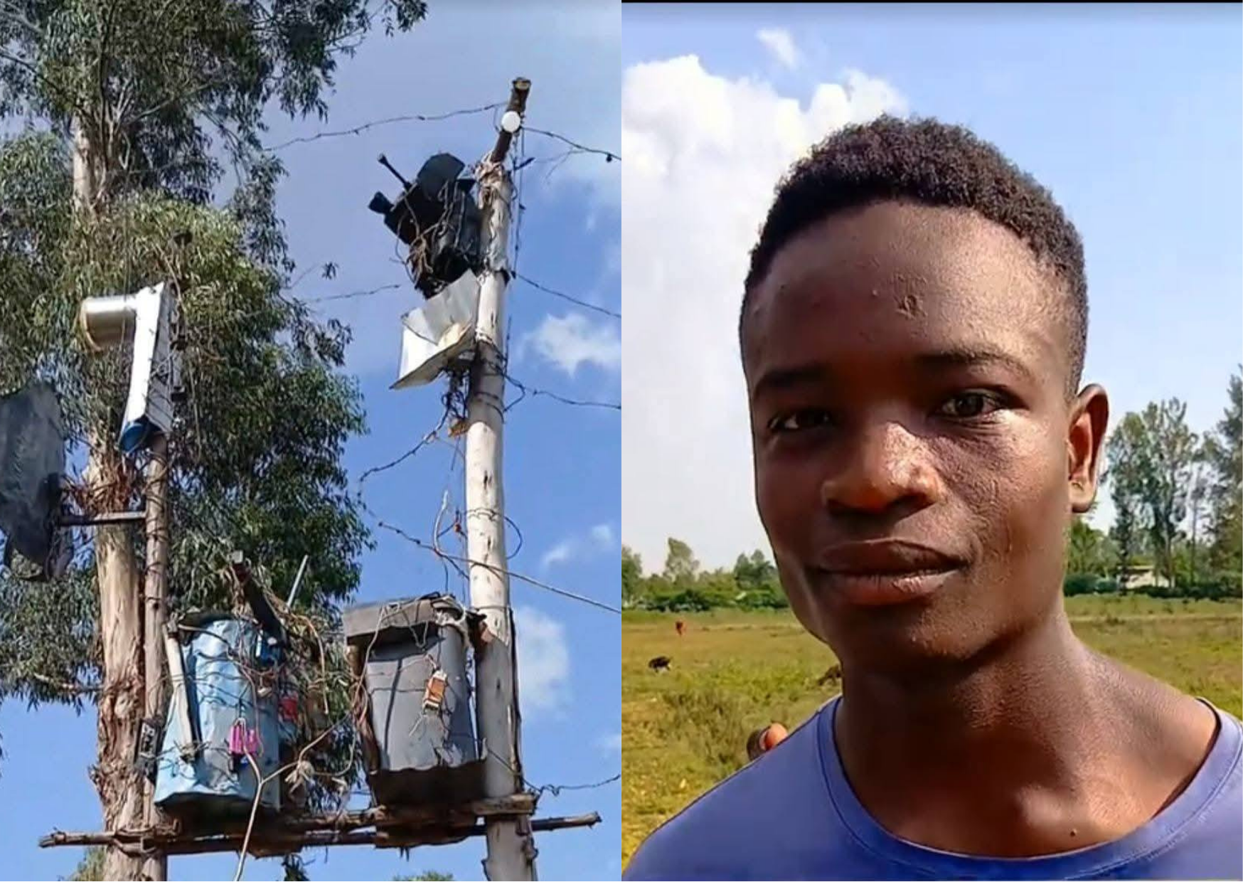 The young innovator, Edwin Wandera, who has generated homemade power in Western Kenya.