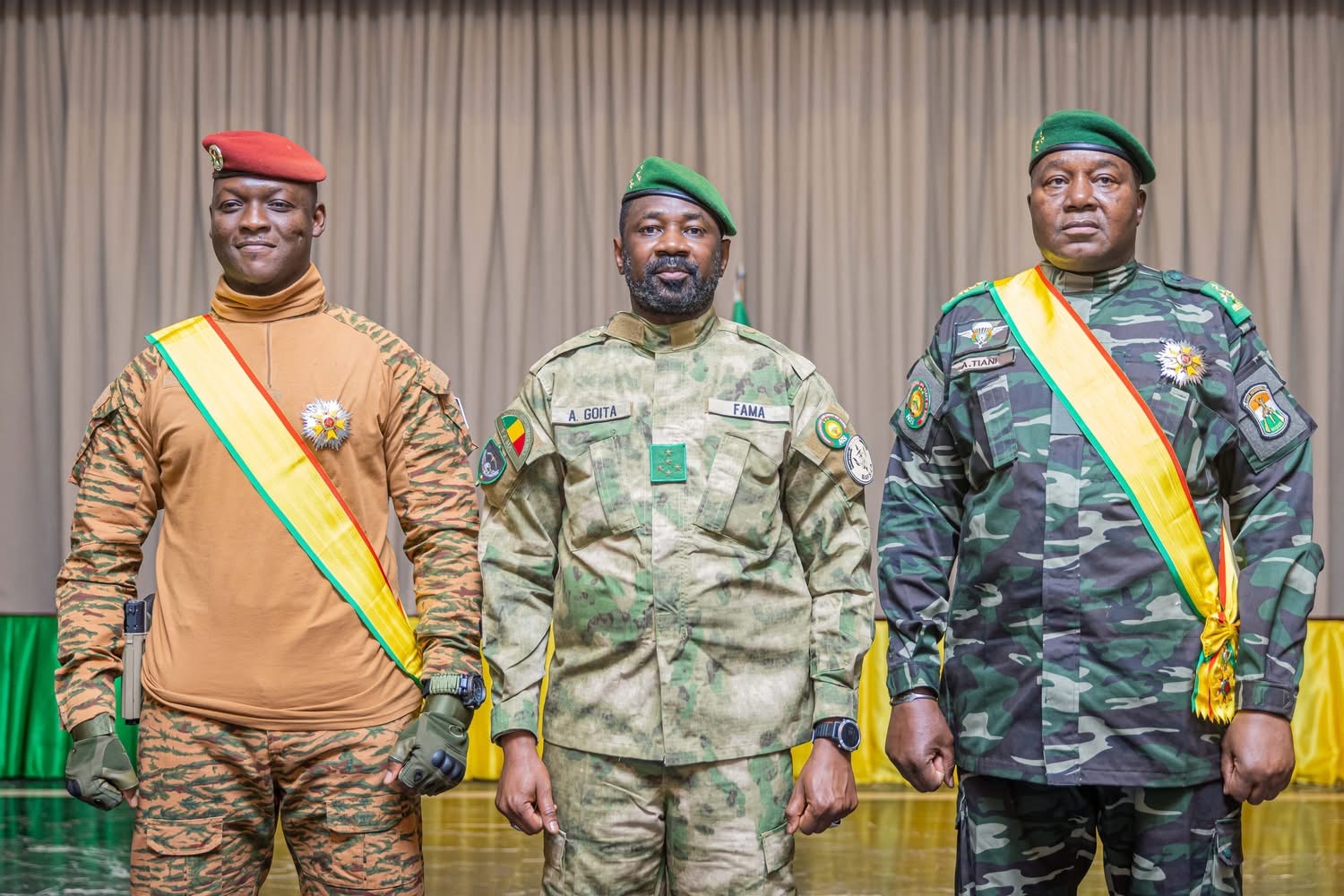 The presidents of Burkina Faso, Niger and Mali. The presidents of Burkina Faso, Niger and Mali.